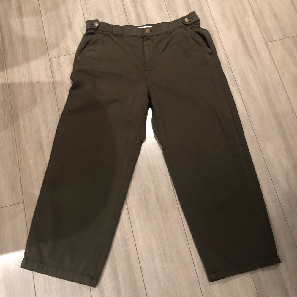 Zara straight leg cropped mid rise pants